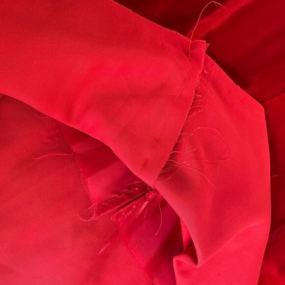 Vintage Henri Bendel Bulli e Pupe Red Velvet Midi Pencil Skirt XS - Picture 10 of 10